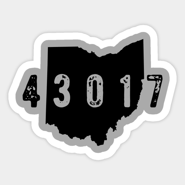 43017 zip code Dublin Ohio Ohio Zip Code 43017 Sticker TeePublic
